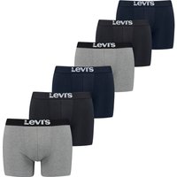 Levis Boxershorts, (Packung, 6 St.), LEVIS MEN SOLID BASIC BOXER BRIEF ORG CO 6P ECOM von Levis