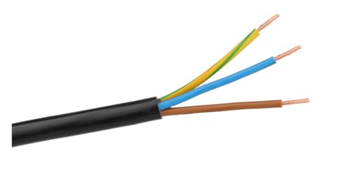 3 x 1 schwarzes Acryl-Schlauchkabel, 100 m, robust und flexibel, ideal für elektrische Installationen und verschiedene Anwendungen im Außenbereich. von Levitantes