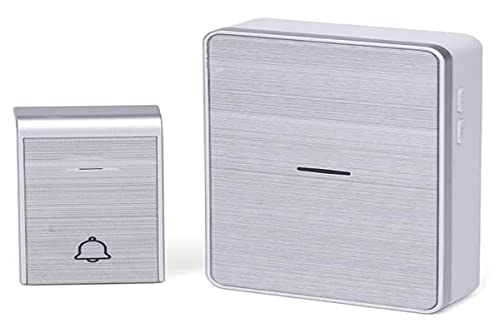 Drahtlose Türklingel, DC Silber, Selbstbetriebene Türklingel, Außenglocke, wasserdicht, 36 Melodien, 3 Lautstärkestufen von Levitantes