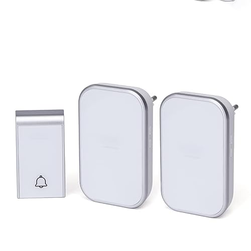 Kabellose digitale Türklingel, Weiß und Silber, einfache Installation, akustische Warnungen, ideal für die Verbesserung der Kommunikation zu Hause. von Levitantes