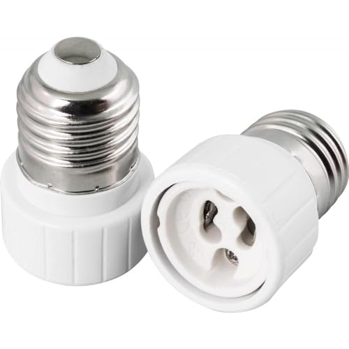 GU10 auf E27 Sockelkonverter, 5 x 3,4 x 3,4 cm, zum Anpassen von LED- und Halogenlampen in verschiedenen Beleuchtungsanwendungen. von Levitantes