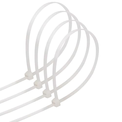 Kabelbinder aus Nylon im 20er-Pack, Maße 7,2 x 350 mm, weiß, ideal für Mehrfachbefestigungen und den Einsatz im Baumarkt von Levitantes