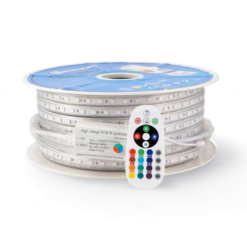 LED-Streifen, 220 V, 50 Meter, SMD5050, 14,4 W/m, RGB, transparent, Maße 15 x 6 mm. Ideal für die Schaffung individueller Umgebungen LED-Streifen, 220 V, 50 Meter, SMD5050, 14,4 W/m, RGB, transparent, Maße 15 x 6 mm. Ideal für die Schaffung individueller Umgebungen von Levitantes