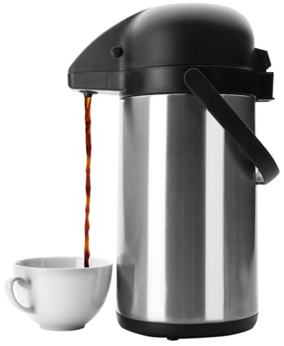 Levitantes Airpot Thermoskanne 2,20 l Edelstahl 18/10, isoliert, luftdichter Deckel, ideal für die Aufbewahrung von heißen oder kalten Getränken stundenlang. von Levitantes