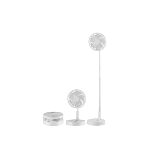 Levitantes Galan Ventilator, tragbar, Gleichstrom, Weiß, 10 W, 3 Geschwindigkeitsstufen, 20 x 20 cm, faltbar, mit Fernbedienung und Timer von Levitantes