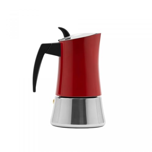 Levitantes Italienische Kaffeemaschine, rot, 9 Tassen, klassisches Design, einfache Bedienung, ideal für die Zubereitung von Espresso zu Hause oder im Büro. von Levitantes