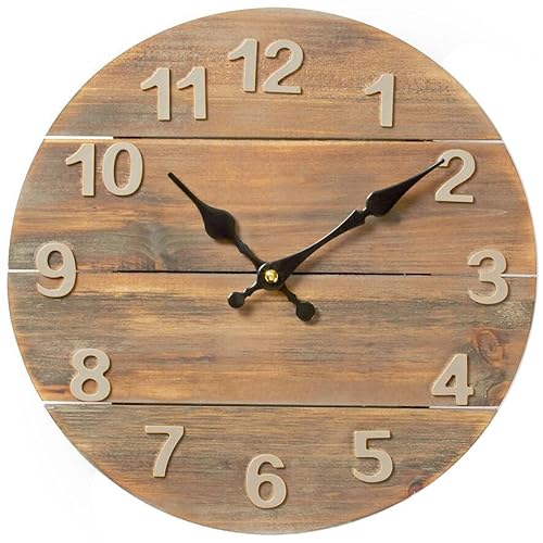 Levitantes Runde Wanduhr, 30 cm, Holzdesign, ideal zum Dekorieren und Halten der Zeit zu Hause oder im Büro. von Levitantes