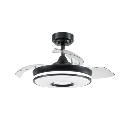 Levitantes Schwarzer Deckenventilator, 3 Flügel, 48 W, 4800 lm, einstellbare Temperatur, Fernbedienung, Speicher Levitantes Schwarzer Deckenventilator, 3 Flügel, 48 W, 4800 lm, einstellbare Temperatur, Fernbedienung, Speicher von Levitantes
