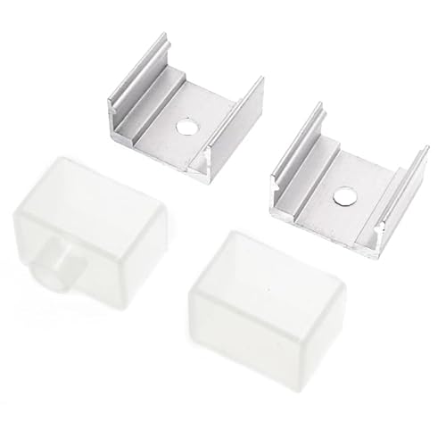 Levitantes Stopon - Packung mit zwei Stopfen und zwei Klammern für Neonstreifen, 20 x 14 mm, Opalmaterial, ideal für Zubehör mit Beleuchtungsprofilen von Levitantes