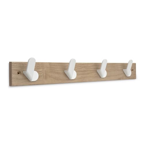 Levitantes Wandhaken mit 4 Haken, Weiß, ideal für die Organisation von Mänteln und Accessoires im Eingangsbereich oder Schlafzimmer. von Levitantes