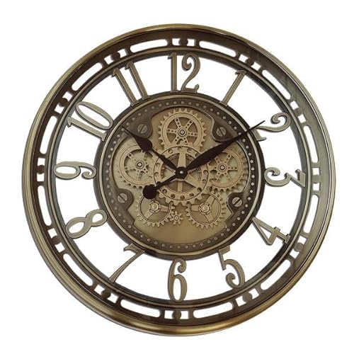 Levitantes Wanduhr aus Bronze mit Zahnrädern, Maße: 70 x 70 x 8 cm, ideal für Dekoration und Zeitverfolgung. von Levitantes