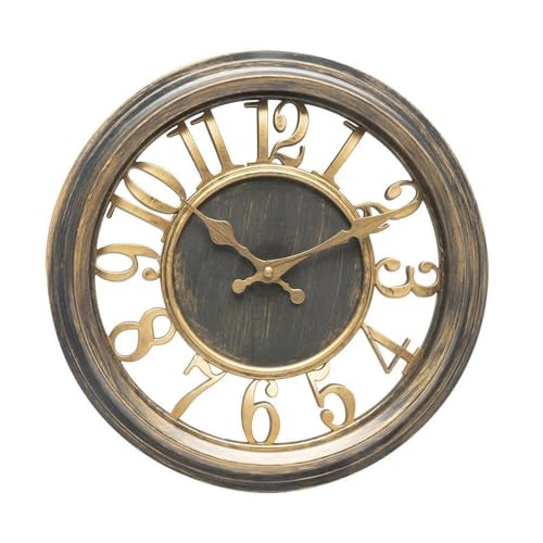 Levitantes Wanduhr aus antikem Leder, Durchmesser 33 cm, kontinuierliches Uhrwerk, eleganter und moderner Stil von Levitantes