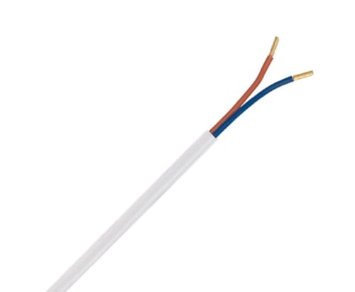 Rundschlauchkabel, 100 m, 2 x 0,75 mm, weiß, ideal für Elektroinstallationen und Verbindungen im Innenbereich. Rundschlauchkabel, 100 m, 2 x 0,75 mm, weiß, ideal für Elektroinstallationen und Verbindungen im Innenbereich. von Levitantes