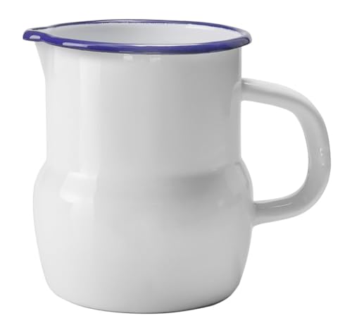 Weißer Servierkrug, 0,75 l, Edelstahl, ideal für Getränke und elegantes Servieren auf Tischen und Veranstaltungen. von Levitantes
