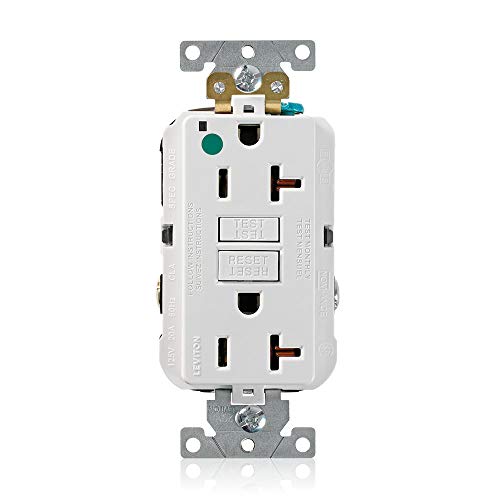 Leviton GFNT2-HGW 20A-125V Extra Heavy Duty Krankenhausqualität nicht manipulationssicher Duplex Selbsttest GFCI-Steckdose, weiß von Leviton