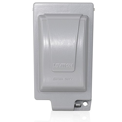 Leviton IUM1V-GY Extra Duty Outlet Hood, 1-Gang GFCI oder Duplex Buchse oder Einzelsteckdose, vertikale Halterung, grau von Leviton