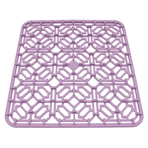Levkitch Abtropfmatte Geschirr,Silikon Spülbeckenmatte,Spülmatte für Spülbecken Hitzebeständig und Rutschfest Abtropfmatte für Küche Narbeitsplatte (Lila, 30*30*1.2cm) von Levkitch