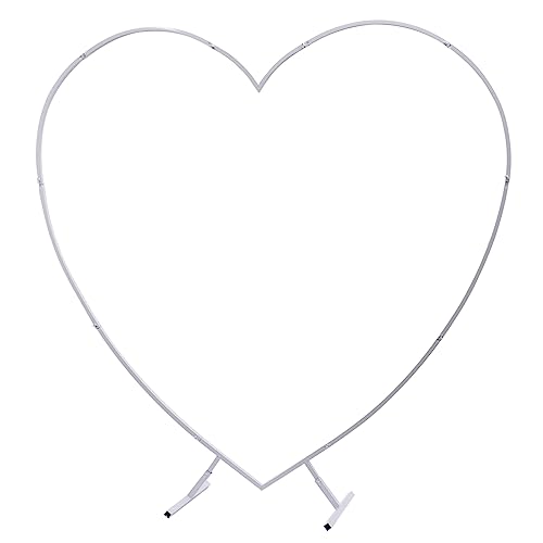 Levkitch Hochzeitsbogen Ballonbogen Herz Hochzeit Stand Metall Traubogen Gestell Kreis Kulissenständer für Party Zeremonie Events Dekoration (Weiß) von Levkitch