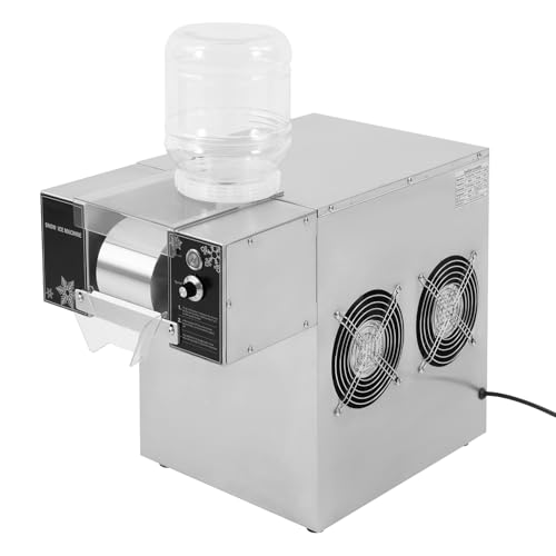 Levkitch Kommerzielle Schneeflocken-Eismaschine Schneeeisbereiter,120kg/24h Elektrische Schneeeis-Maschine Schneeflocken-Eisbereiter,2 x 5L Trichter, 8 einstellbare Walzengeschwindigkeiten von Levkitch