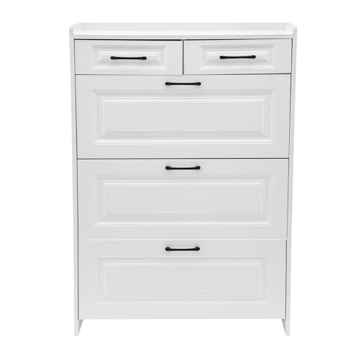 Levkitch Schuhschrank schmal mit 3 Klappen,Schuhkipper mit 2 Schubladen und 3 Ablagen Schuhregal geschlossen Shoe Cabinet Flurschrank für Diele, Flur, Garderobe Levkitch Schuhschrank schmal mit 3 Klappen,Schuhkipper mit 2 Schubladen und 3 Ablagen Schuhregal geschlossen Shoe Cabinet Flurschrank für Diele, Flur, Garderobe von Levkitch