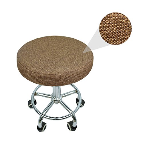 Levoberg Hocker Bezug Stretch, Hockerbezug rund Stretch aus Leinen rund Bar Bezug Sitz Kissen Durchmesser 33cm Levoberg Hocker Bezug Stretch, Hockerbezug rund Stretch aus Leinen rund Bar Bezug Sitz Kissen Durchmesser 33cm von Levoberg