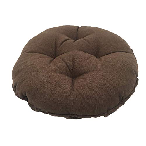 Levoberg Hocker bezug Hell Kaffee, Sitzkissen rund, Hockerbezug rund Stretch aus Leinen, Memory Foam Kissenbezug, Dicke 7cm, rund Bar Bezug Durchmesser 40cm von Levoberg