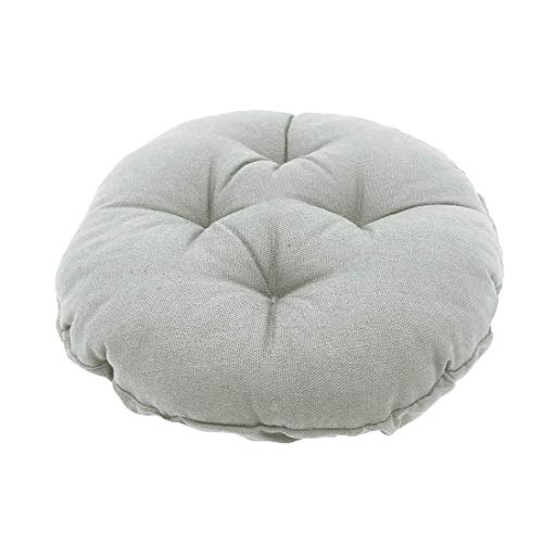 Levoberg Hocker bezug Hellgrau, Sitzkissen rund, Hockerbezug rund Stretch aus Leinen, Memory Foam Kissenbezug, Dicke 7cm, rund Bar Bezug Durchmesser 40cm von Levoberg