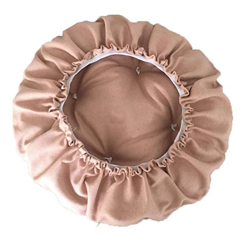 Levoberg Hocker bezug Khaki, Sitzkissen rund, Hockerbezug rund Stretch aus Leinen, Memory Foam Kissenbezug, Dicke 7cm, rund Bar Bezug Durchmesser 30cm von Levoberg