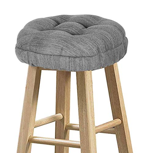 Levoberg Hocker bezug rund Hellgrau, Sitzkissen rund, Hockerbezug rund Stretch aus Leinen, Memory Foam Kissenbezug, Dicke 7cm, rund Bar Bezug Durchmesser 30cm von Levoberg