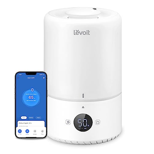 LEVOIT 3L 19dB lesie Top Fill Luftbefeuchter, 360° Drehbare Düse Cool Mist Humidifier, 25H, Raumluftbefeuchter & Aroma Diffuser für Kinderzimmer Schlafzimmer Pflanzen, automatische Abschaltung von Levoit
