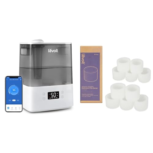 LEVOIT 6L Luftbefeuchter Top-Fill Humidifier Wlan 28dB mit APP & Alexa Steuerung & Luftbefeuchter Ersatzfilter Fängt feine Partikel im Wassertank auf von Levoit