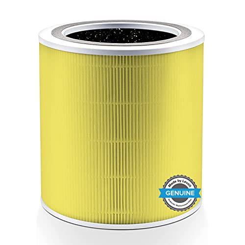 LEVOIT Core 400S Ersatzfilter gegen Gerüche von Haustier und Küche, hocheffizienter Aktivkohlefilter und Vorfilter, 3-IN-1 HEPA Filter für Tierbesitzer Raucher Allergiker, Core 400S-RF-PA, Gelb von Levoit