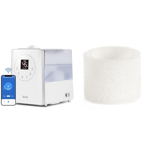 LEVOIT Luftbefeuchter, Smart 6L Top-Fill Warmer/Kalter Nebel mit Alexa & Luftbefeuchter Ersatzfilter Fängt feine Partikel im Wassertank auf von Levoit