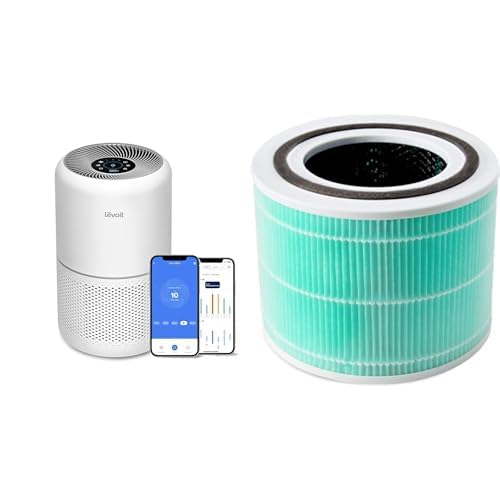 LEVOIT Luftreiniger HEPA Filter für Allergiker & 1Pack Ersatzfilter für Luftreiniger Core 300S, Echter Rauch-Filter von Levoit