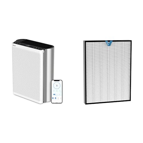 LEVOIT Luftreiniger HEPA Filter für Allergiker & 1Pack Ersatzfilter für Luftreiniger Everest, Echter HEPA-filter von Levoit