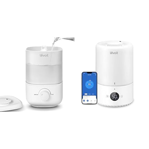 Levoit 2,5L Mini Luftbefeuchter bis 25H für Schlafzimmer Kinderzimmer + Levoit 3L Top Fill Luftbefeuchter, 360° Drehbare Düse Cool Mist Humidifier von Levoit