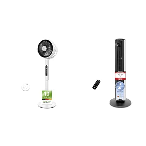 Levoit 20 dB Floor Fan, Quiet, 2465 m³/h Air Volume, 30 m Throwing Distance, 4 Modes Tower Fan 106 cm Larger Cooling Area, 4 Modes 12 Levels 12 Hours Timer, 23 W, 2-Step Installation von Levoit