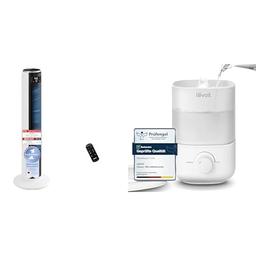 Levoit 20dB sehr leiser Turmventilator, 26W Ventilator mit DC Motor+Classic 160-2,5L Mini Luftbefeuchter Levoit 20dB sehr leiser Turmventilator, 26W Ventilator mit DC Motor+Classic 160-2,5L Mini Luftbefeuchter von Levoit