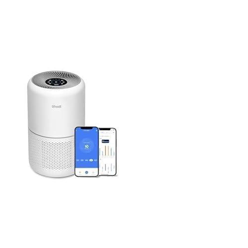 Levoit Luftreiniger Allergiker mit HEPA gegen 99,97 Prozent Schimmel Staub Pollen Tierhaare + Levoit Akku Staubsauger mit 99,99% HEPA Filter, Auflade-Wandhalterung, Max 60 Min Laufzeit von Levoit