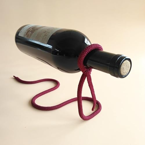 Lewey Magisches Weinregal mit schwebendem Seil – kreatives Schlangen-Design for Moderne, minimalistische Weinschrank-Dekoration (Color : Red) von Lewey