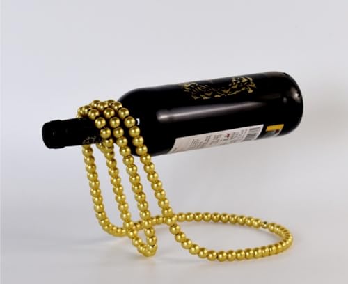 Lewey Weinregal mit Perlenkette – hängender Weinhalter, kreativer Wohndekor-Akzent, luxuriöse Tischdekoration (Color : Gold Pearl Necklace) von Lewey
