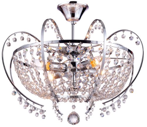 Deckenlampe Kristall Glas Kronleuchter Deckenleuchte Lüster Beleuchtung Wohnzimmer klassisch Design 48cm 8 Arm 4xE14 Fassungen von Lewima
