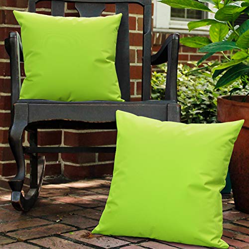 Lewondr Kissenbezug, 2 Stück Wasserdicht Kissenhülle UV Schutz Zierkissenbezug Polyester Kopfkissenbezug mit PU Beschichtung für Sofa Couch Stuhl Garten, Grün Fluoreszierend von Lewondr