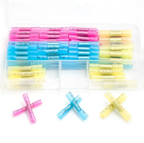 100 Stks Lötverbinder mit Schrumpfschlauch Stoßverbinder Set,Wasserdichte Lötdrahtverbinder Schrumpfschlauch Stoverbinder Set Rot*40 - Blau*40 - Gelb*20 Lewttyer 100 Stks Lötverbinder mit Schrumpfschlauch Stoßverbinder Set,Wasserdichte Lötdrahtverbinder Schrumpfschlauch Stoverbinder Set Rot*40 - Blau*40 - Gelb*20 Lewttyer von Lewttyer