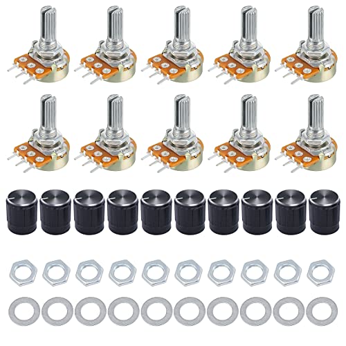 10Pcs Drehpotentiometer Joystick 10K Potentiometer Set Linear Taper Potenziometer Drehpotentiometer mit Muttern und Unterlegscheiben Rotary Encoder Lewttyer 10Pcs Drehpotentiometer Joystick 10K Potentiometer Set Linear Taper Potenziometer Drehpotentiometer mit Muttern und Unterlegscheiben Rotary Encoder Lewttyer von Lewttyer