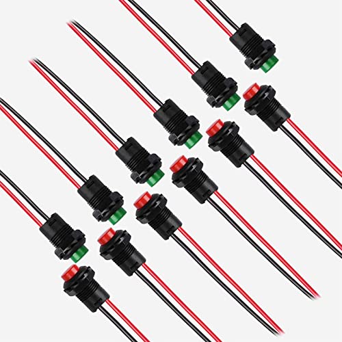 Rund Mini Drucktaster 12Mm Druckschalter Drücken Arduino Taster Schalter 12V Für Pc Latching Momentary Push Button Switch Drucktaster Tastschalter,Lewttyer(Jeweils 6 Für Rot Und Grün) von Lewttyer