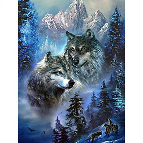 DIY 5D Diamond Painting Kit for Adults Wolf 40x50cm Large Full Diamond Embroidery Pasted Crystal Rhinestone Cross Stitch Handmade Puzzle Mosaic Art Craft Home Wall Decor Gift L4983 von Leww