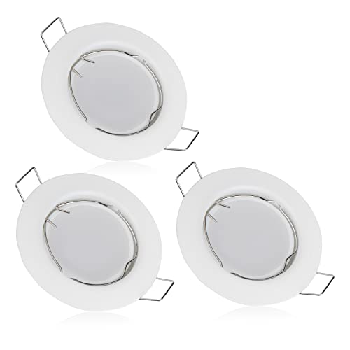 Lex Collective 3 x LED GU10 Modul Einbaustrahler Set 3W Einbauleuchte Deckenspot Rund Dimmbar 230V 55mm Bohrung Warmweiß (Weiß) von Lex Collective