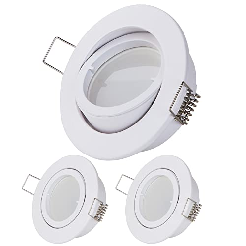 Lex Collective LED Einbaustrahler Weiß Flach 230V 5W LED Spots Dimmbar Schwenkbar Deckenspot, IP20 Einbauspot für Wohnzimmer, Schlafzimmer, Küche, Büro (3er Set - Warmweiß) von Lex Collective