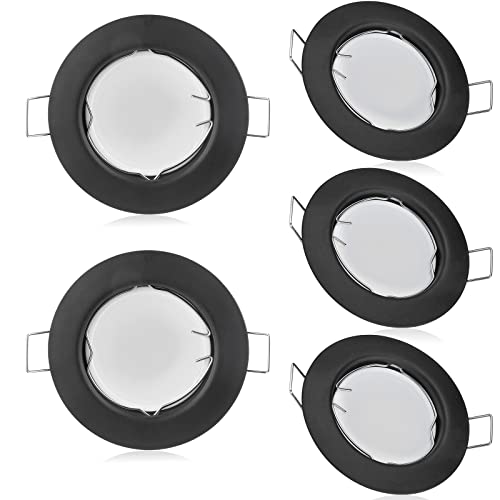 Lex Collective LED GU10 Modul Einbaustrahler Set 3W Einbauleuchte Deckenspot Schwarz Rund Dimmbar 230V 55mm Bohrung (5er Set - Warmweiß) von Lex Collective